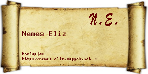 Nemes Eliz névjegykártya